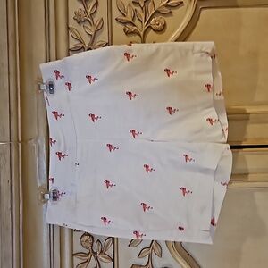 Like new white w/ flamingo shorts size 10
